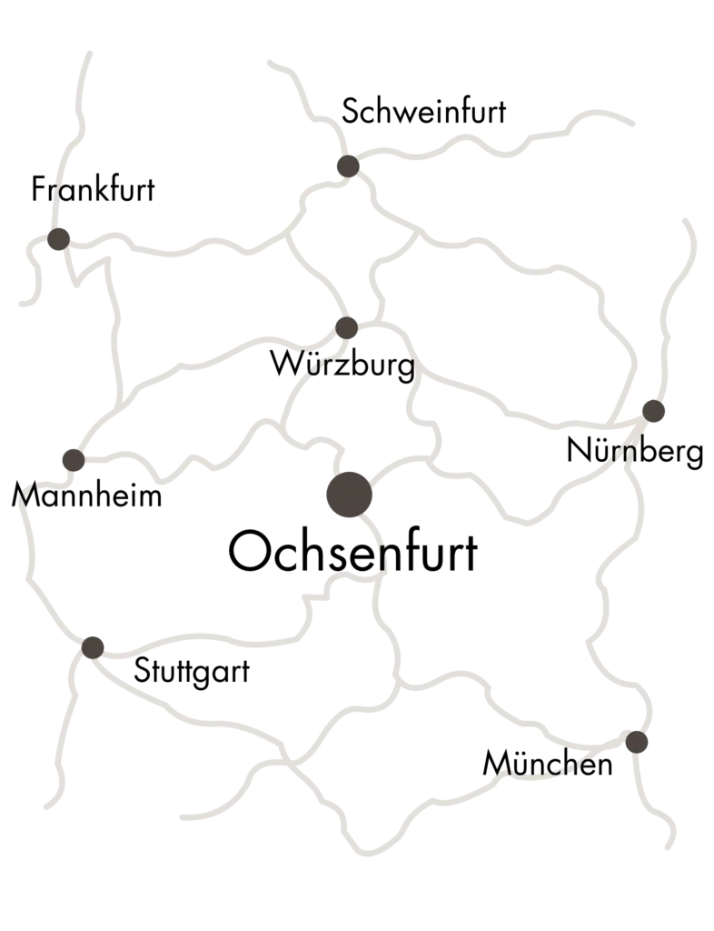 Landkarte von Ochsenfurt und Umgebung